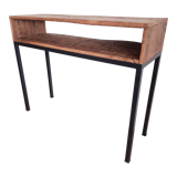 Oak and metal console