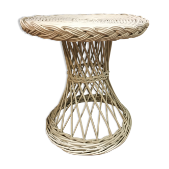 Rattan side table