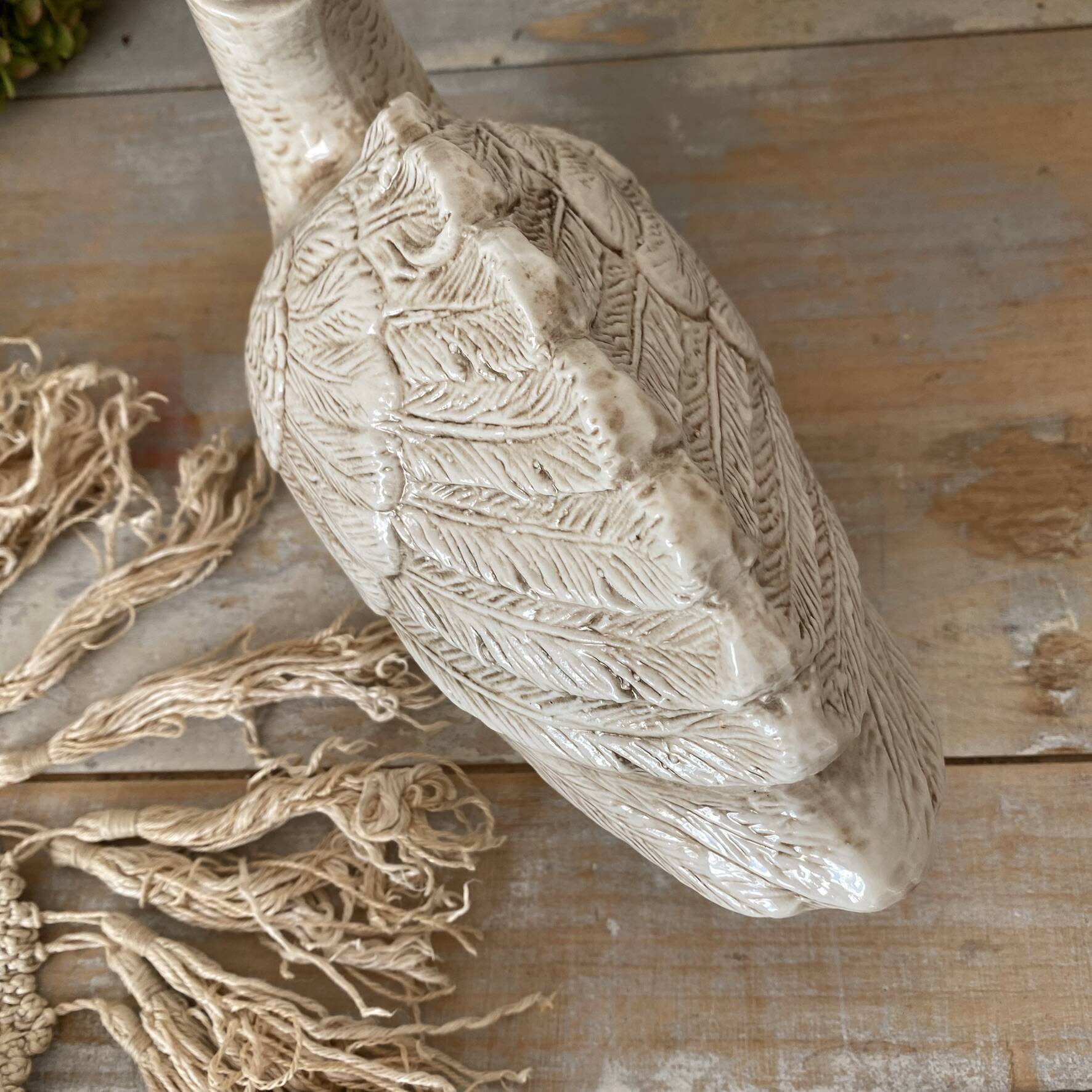 Italian ceramic swan, zoomorphic bottle