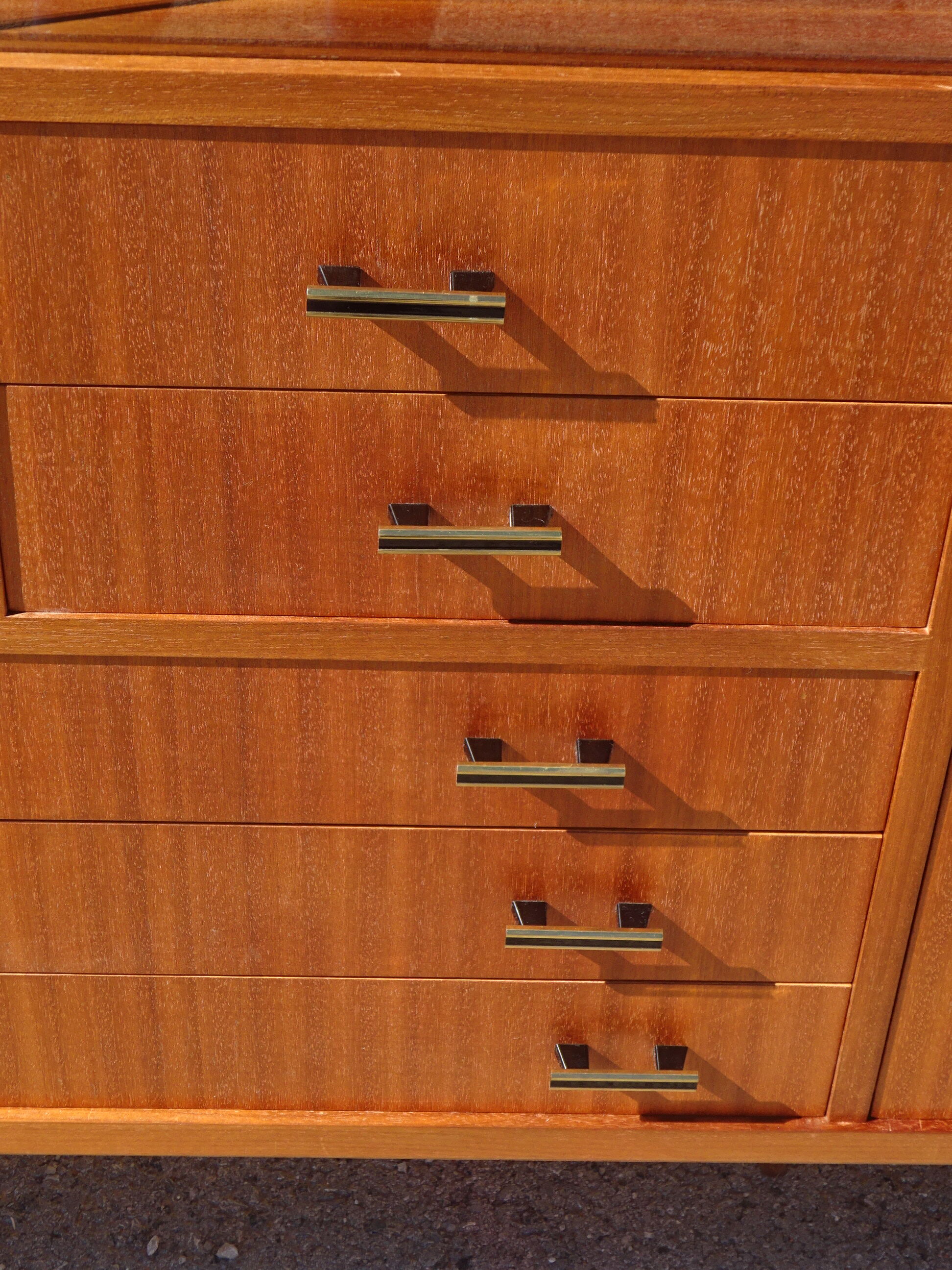 Office furniture in teak veneer, from the 60's