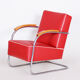 Red Mucke Melder armchair - 1930s Czechia