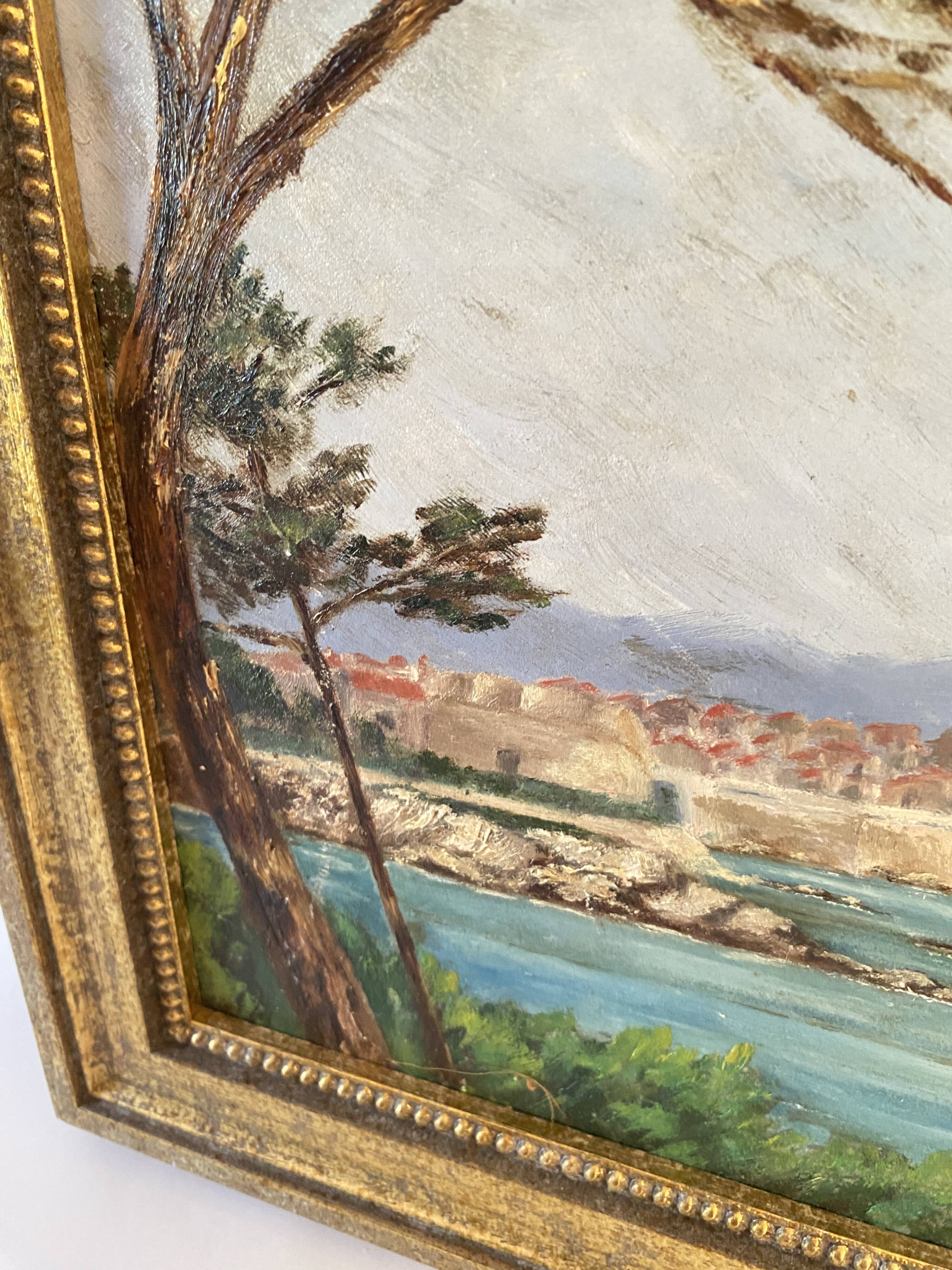 Tableau « Vue côte méditerranéenne", années 50