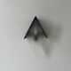 Vintage geometric wall lamp, black metal and glass, France 1950