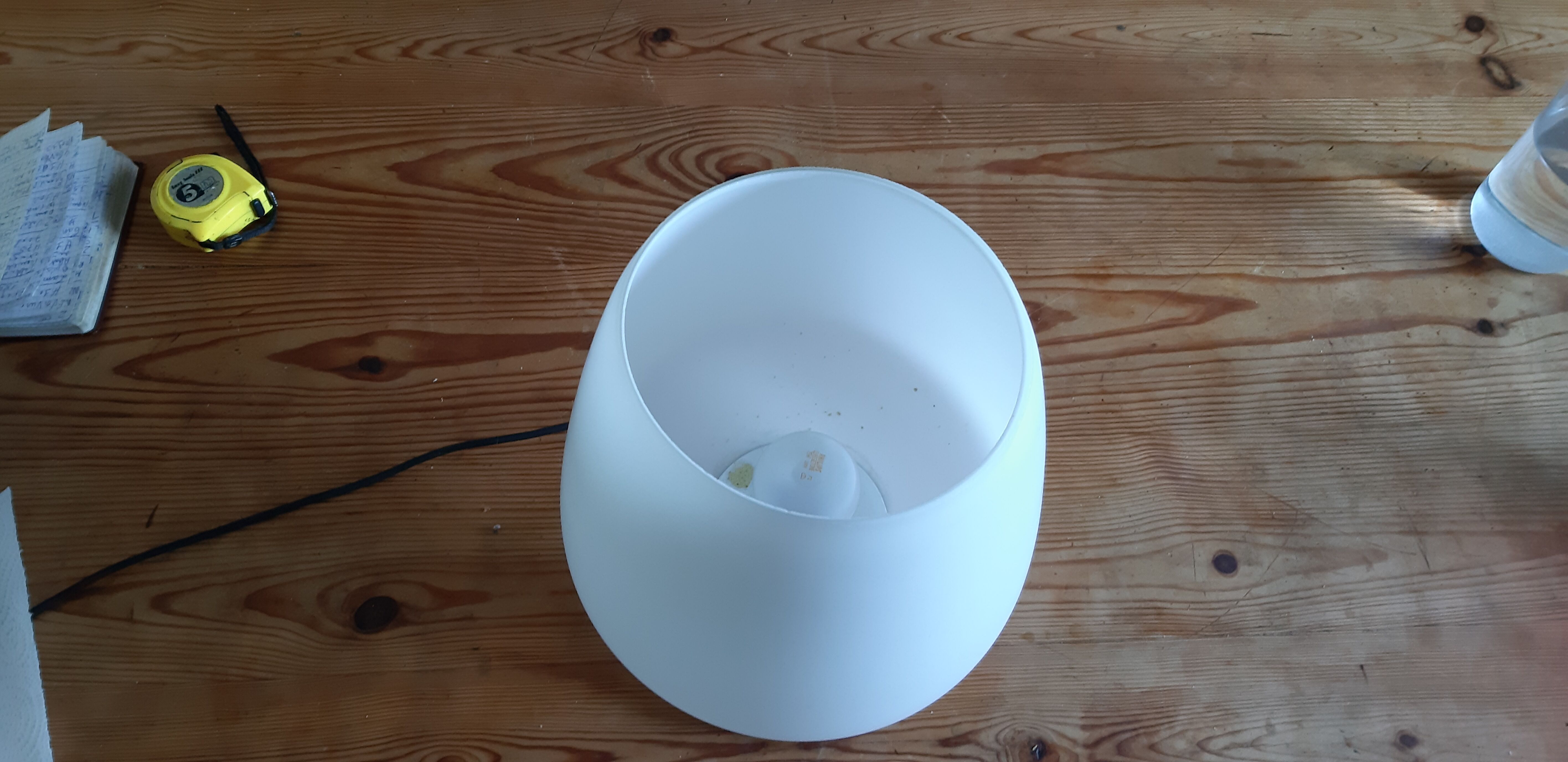 Vintage lamp from the 70s white opaline