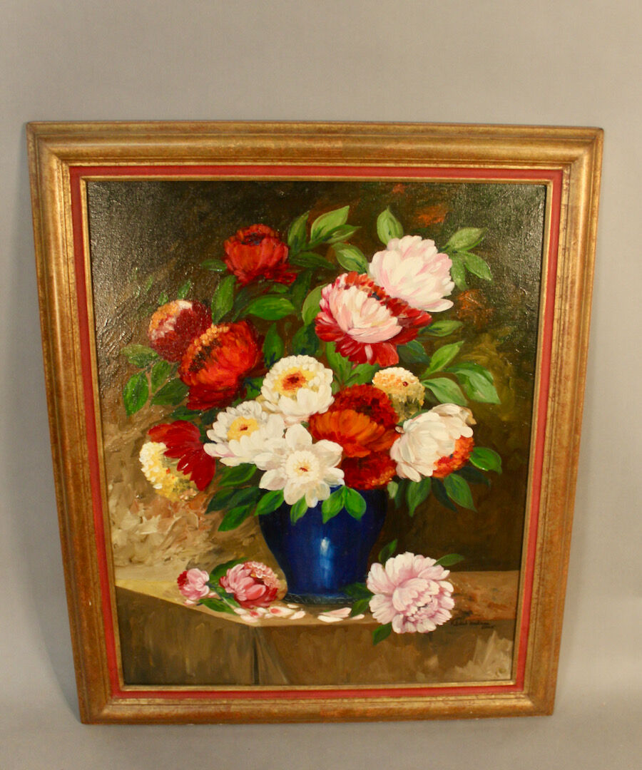 Table oil on flower canvas by Ricket Hammer