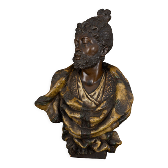 Africanist bust patinated terracotta early twentieth century Porcelain Crouaux Ragot