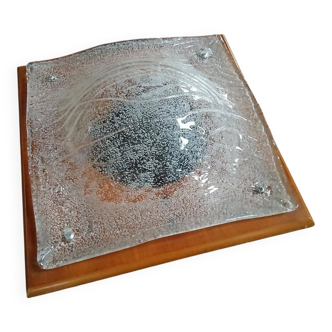 plafonnier plaque de verre - Mazzega, Murano