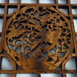 Octagonal wall panel, carved wood, mid-20th century, China
