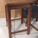 Pair of vintage wooden stools from the reconstruction period from the 40s and 50s