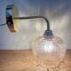 Vintage golden globe angled wall light in amber glass