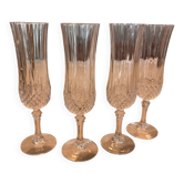 Verres à pied en cristal taillé — Lot de 4