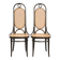 Set of 2 original vintage Thonet design webbing dining chairs with bentwood