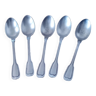 Set of 5 Small Silver Mocha Spoons Metal White Alloy Goldsmith SFAM