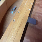 Round extendable dining table in wood, 1960