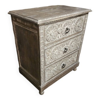 Carved chest of drawers