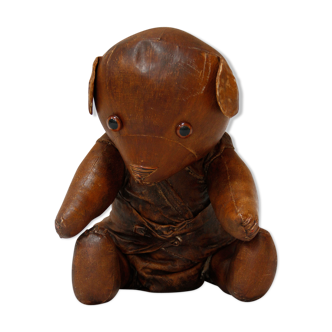 Ours en peluche en cuir