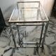 Nested tables in chrome metal and glass, Italy circa 1970.