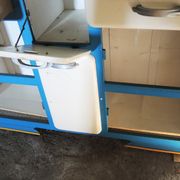 Former Buffet Mado in 3 Parts White - Blue - Yellow / Antique French 3-Part Mado Sideboard: White