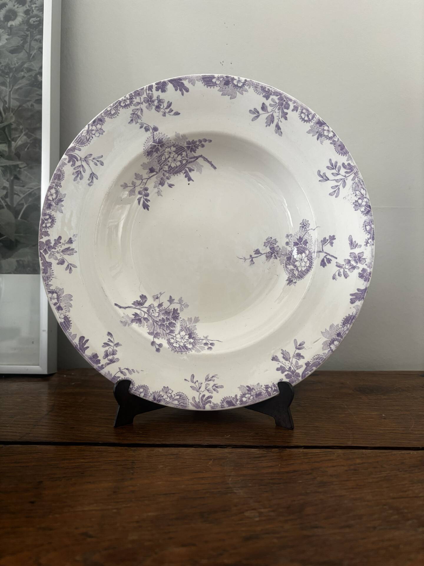 Assiette creuse ancienne Longwy Hanoï