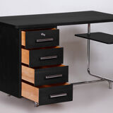 Restored Bauhaus Oak Writing Desk Designed by Jindrich Halabala, 1930s, Czechia