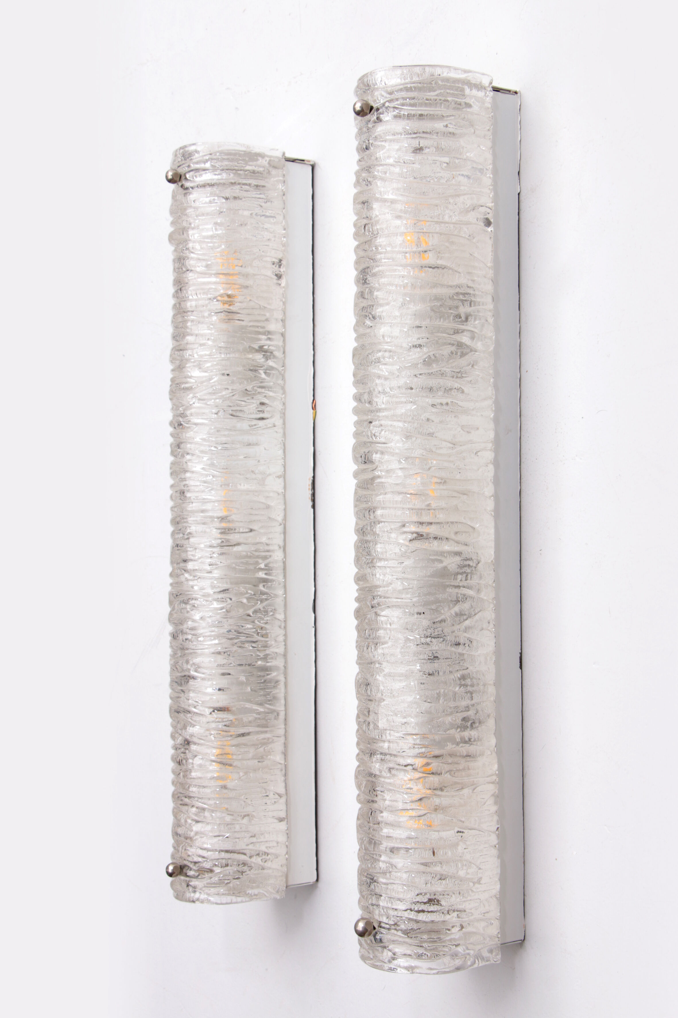 Set Elongated wall lamps by Honsel Leuchten with bubble glass, 1960