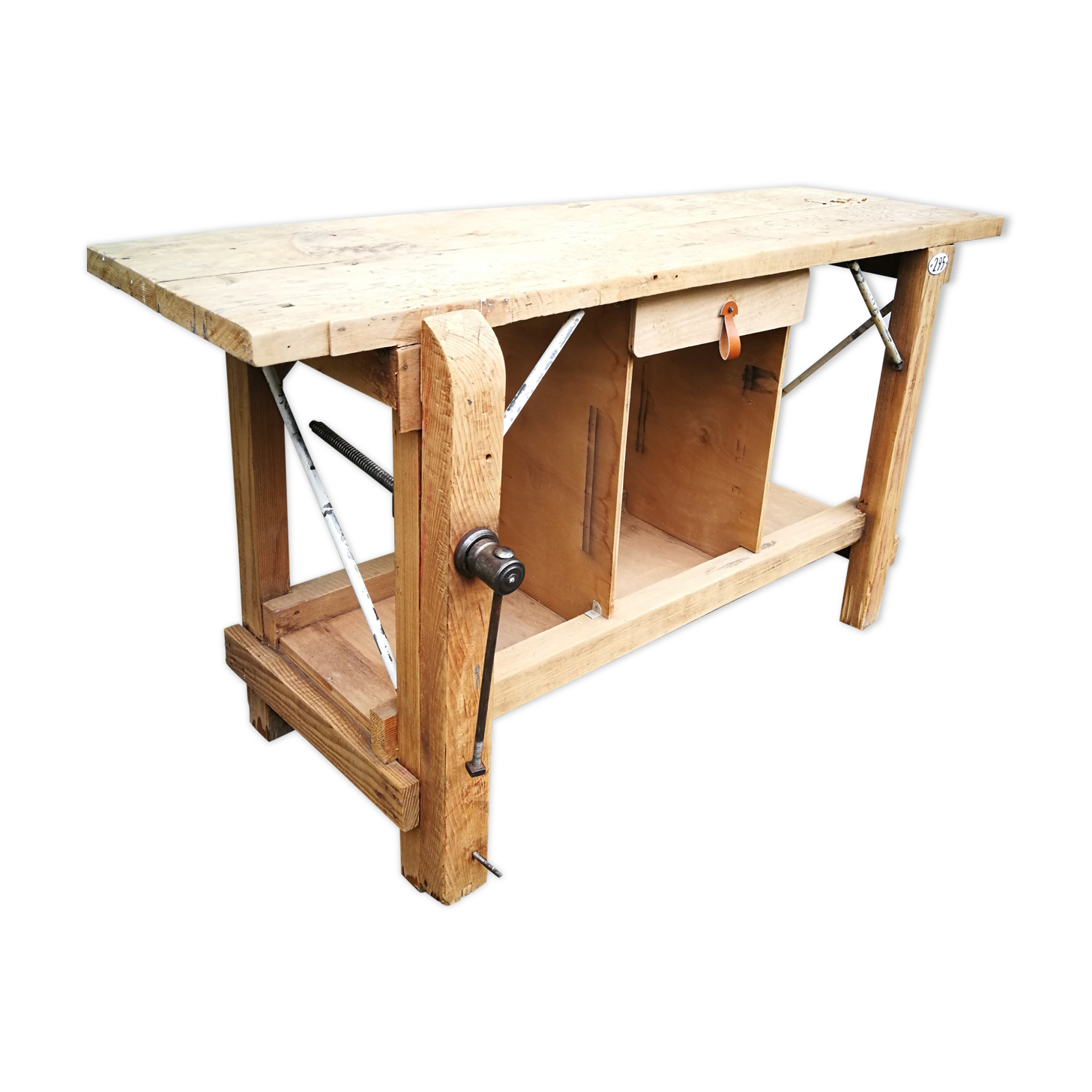 Meuble de métier établi ancien en bois