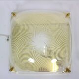 Pair of 80s sconces, white spiral decoration.