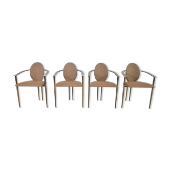 Chaises de salle à manger vintage par Belgo chrom, ensemble de 4 - années 1980