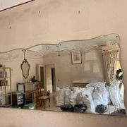 Miroir de bistrot brasserie art déco sculpté 1960 225x100cm