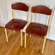 Pair of vintage industrial chair metal & wood, 1980