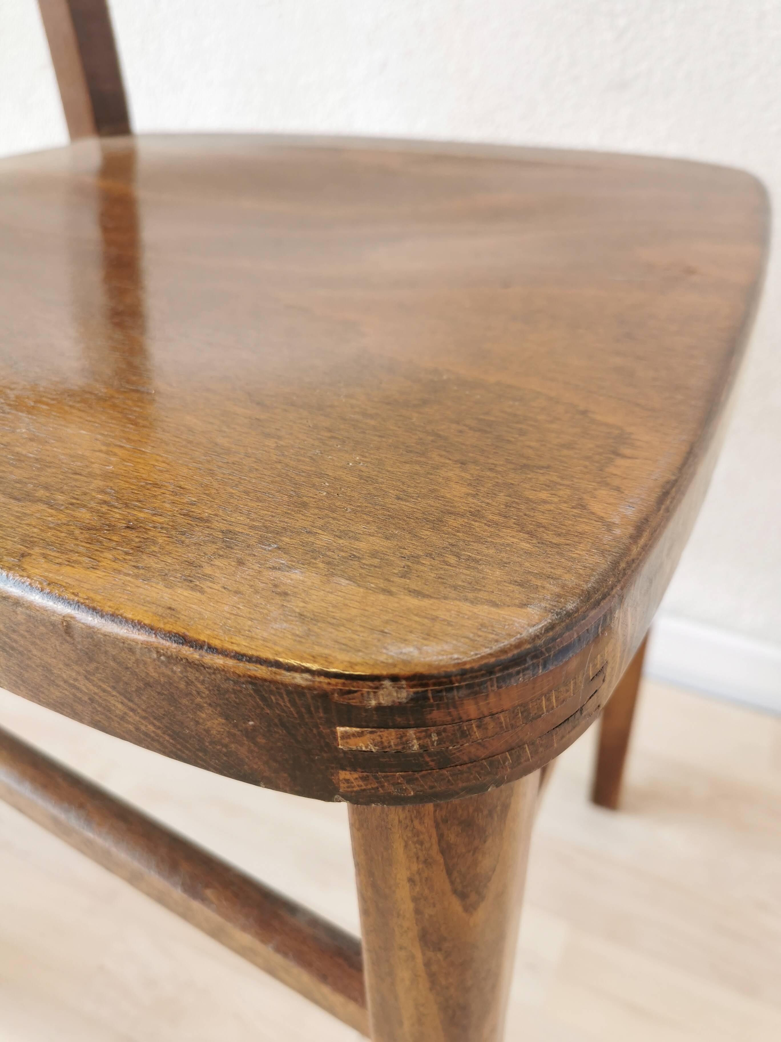 Vintage Wooden Dining Chair: Tyrolean Farmhouse Bistro, 1970s