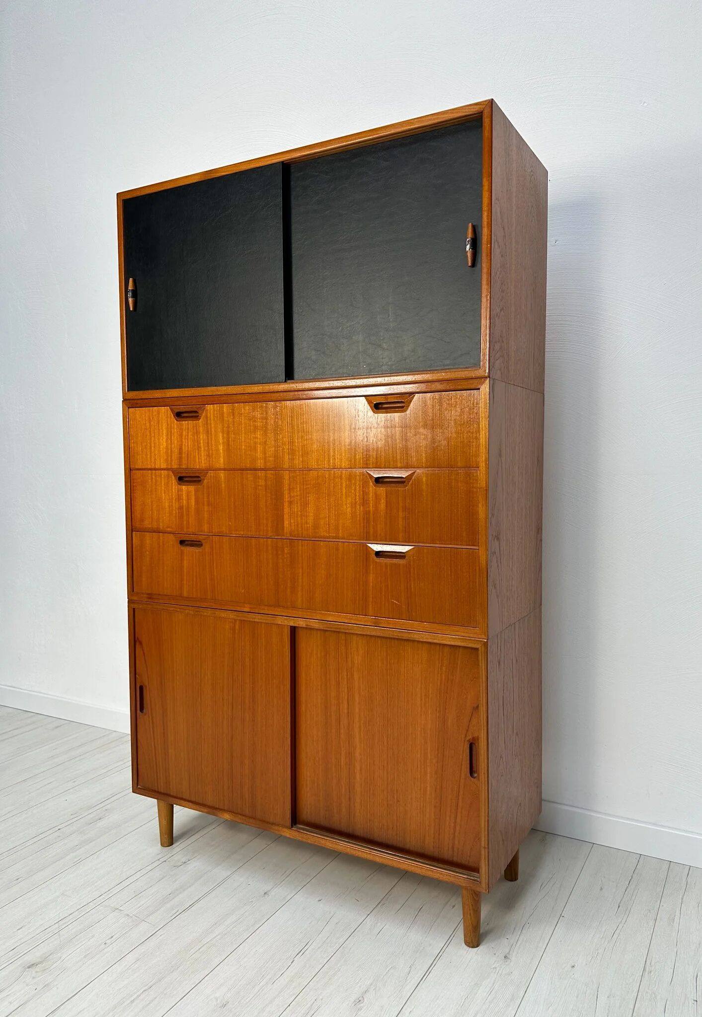 1960s Vintage Mid-Century Danish Three-Piece Teak Cabinet