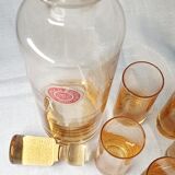 Portieux crystal decanter and its 5 glasses