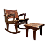 Rocking and Ottoman armchair Angel Pazmino 1960.