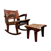 Fauteuil à bascule et ottoman Angel Pazmino 1960