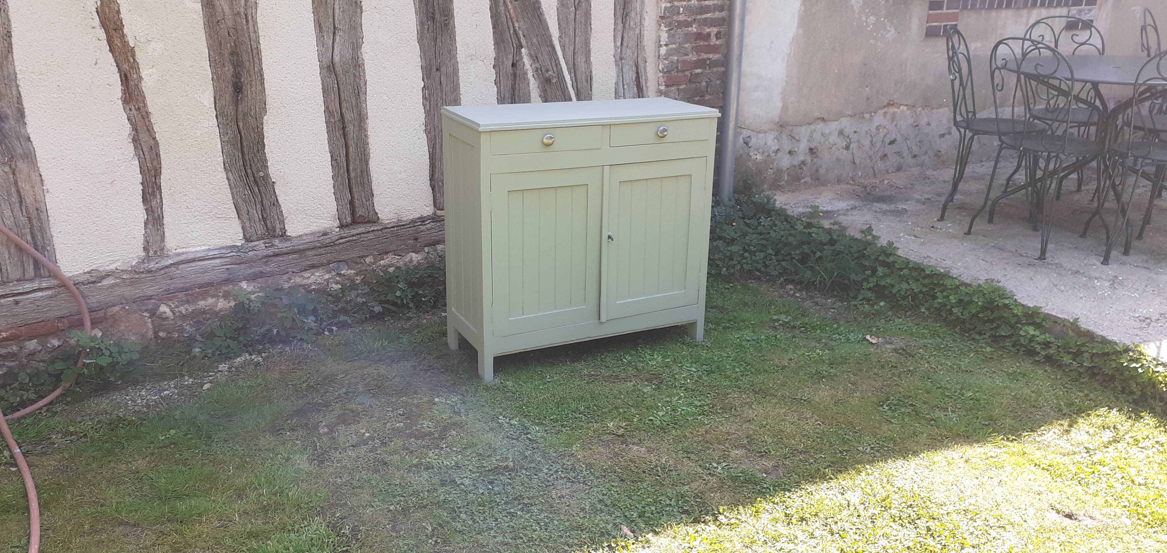Parisian sideboard 2 doors 2 drawers Luxembourg green