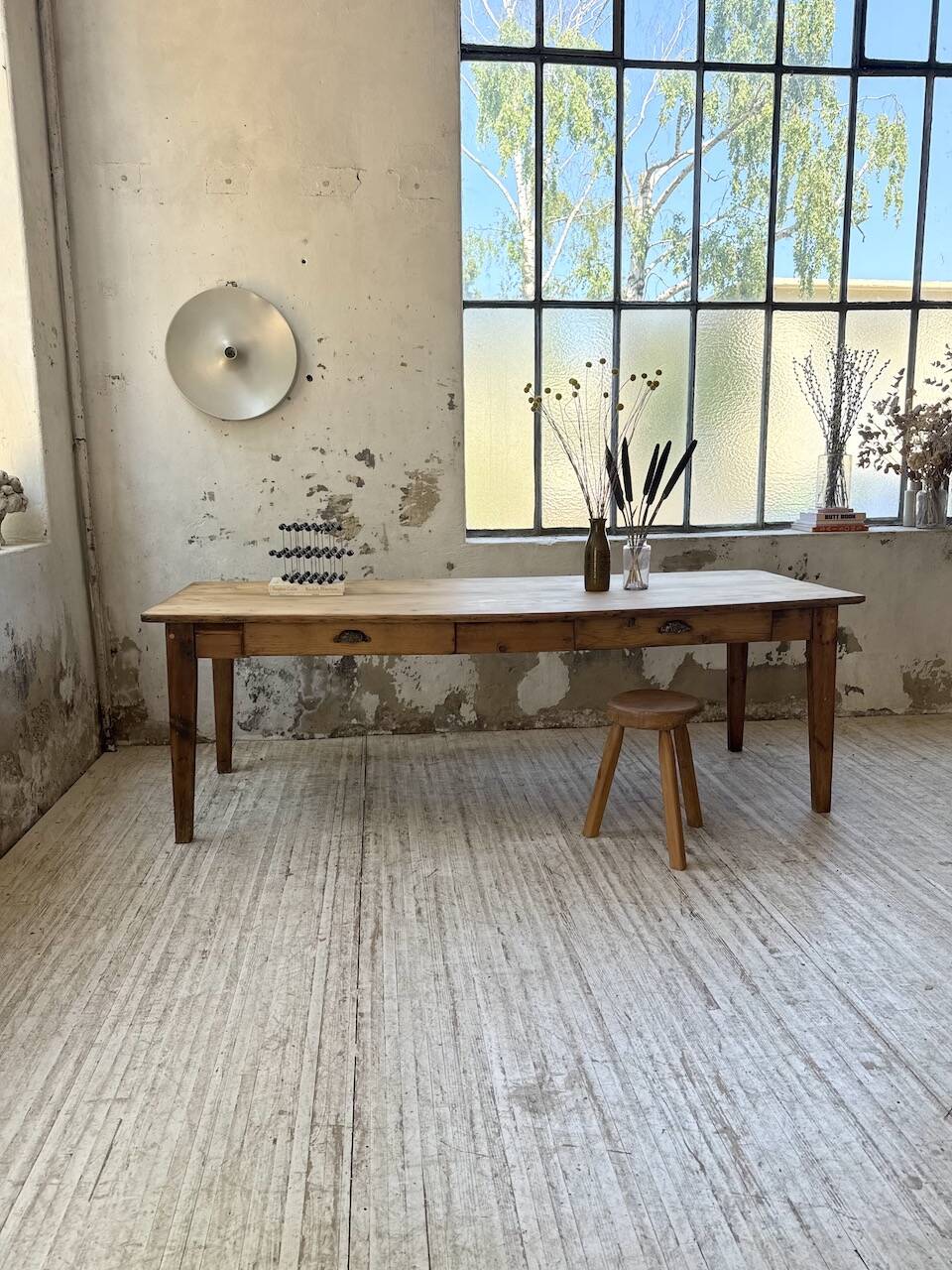 1950s pine farmhouse table 220cm