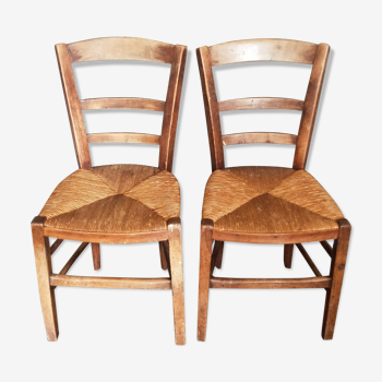 Lot de 2 chaises paillées