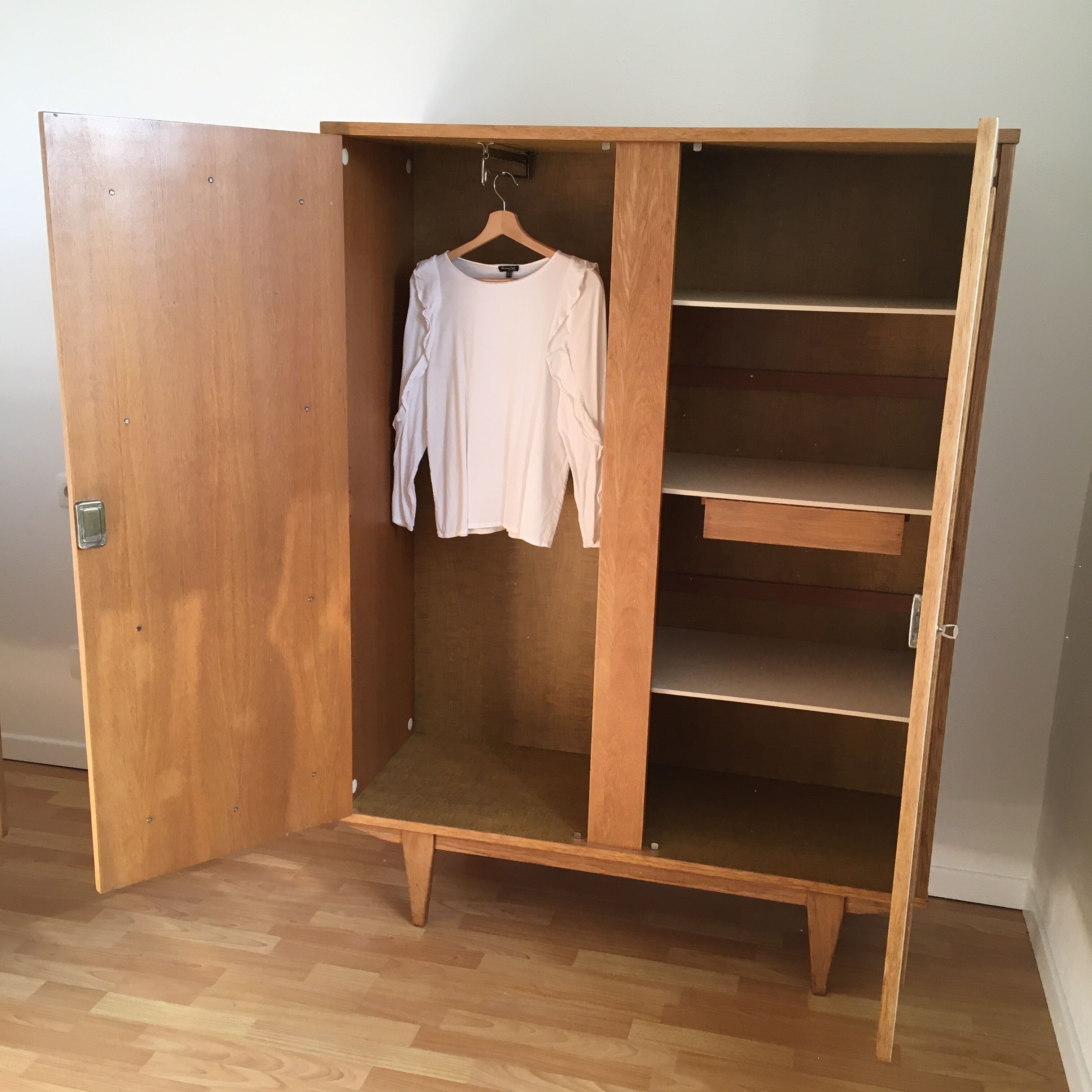 Wood and rattan cabinet