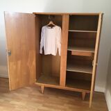 Wood and rattan cabinet