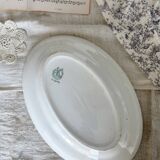 Vintage oval earthenware serving dish - Nappe model - Moulin des Loups