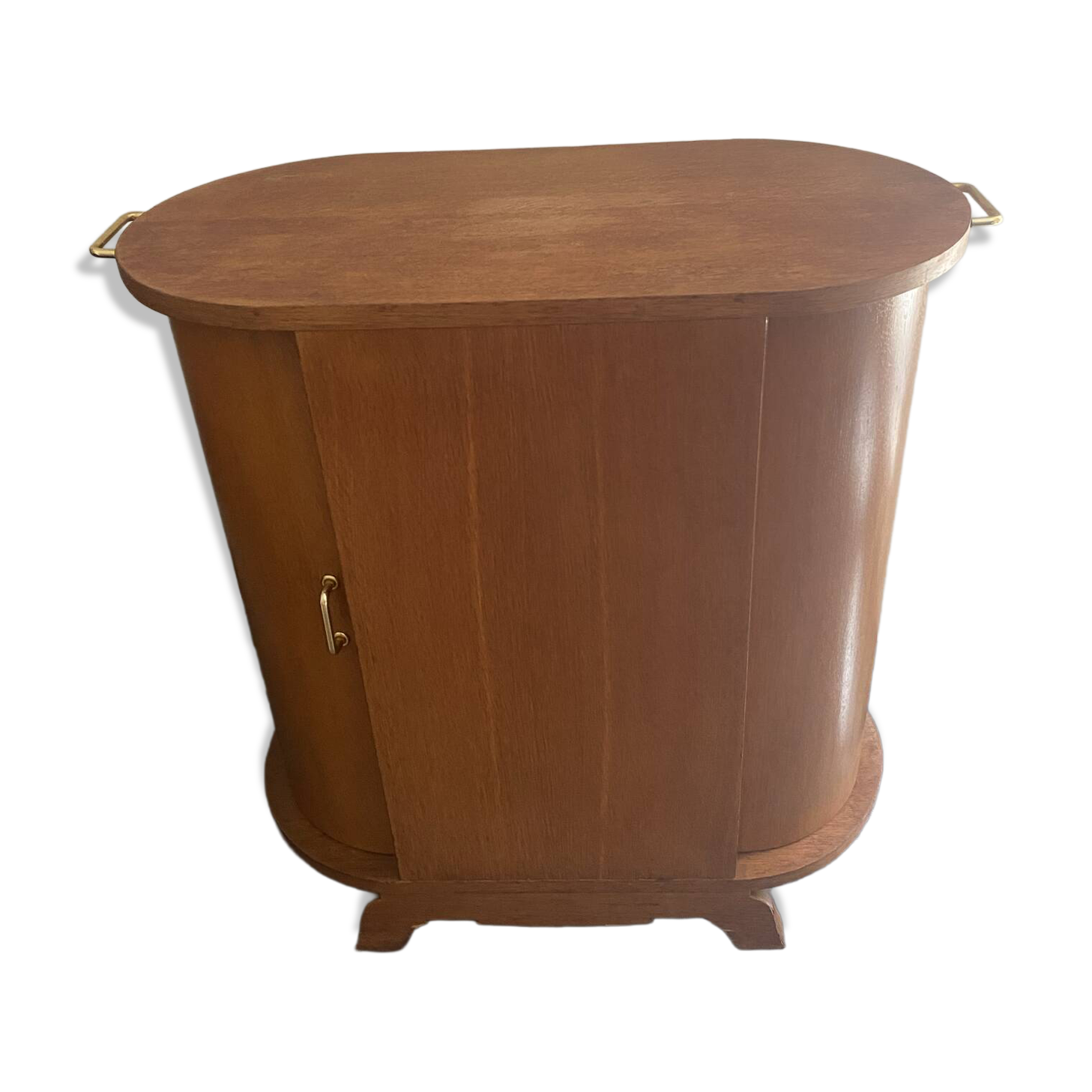 Rotating wooden bar cart from the 1950s.