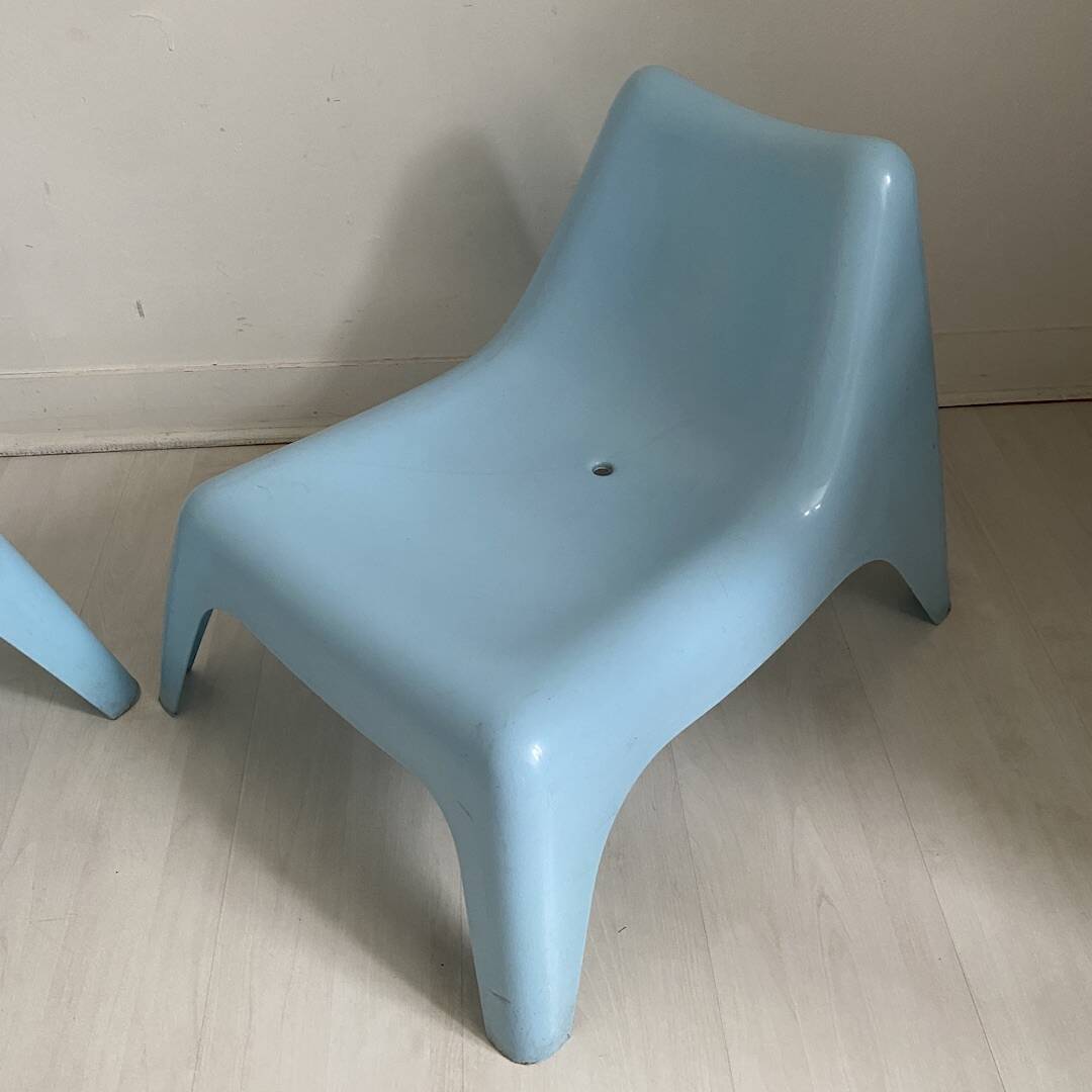 Pair of outdoor armchairs for children, Bunso model, by Ikea Design Thomas Sandell