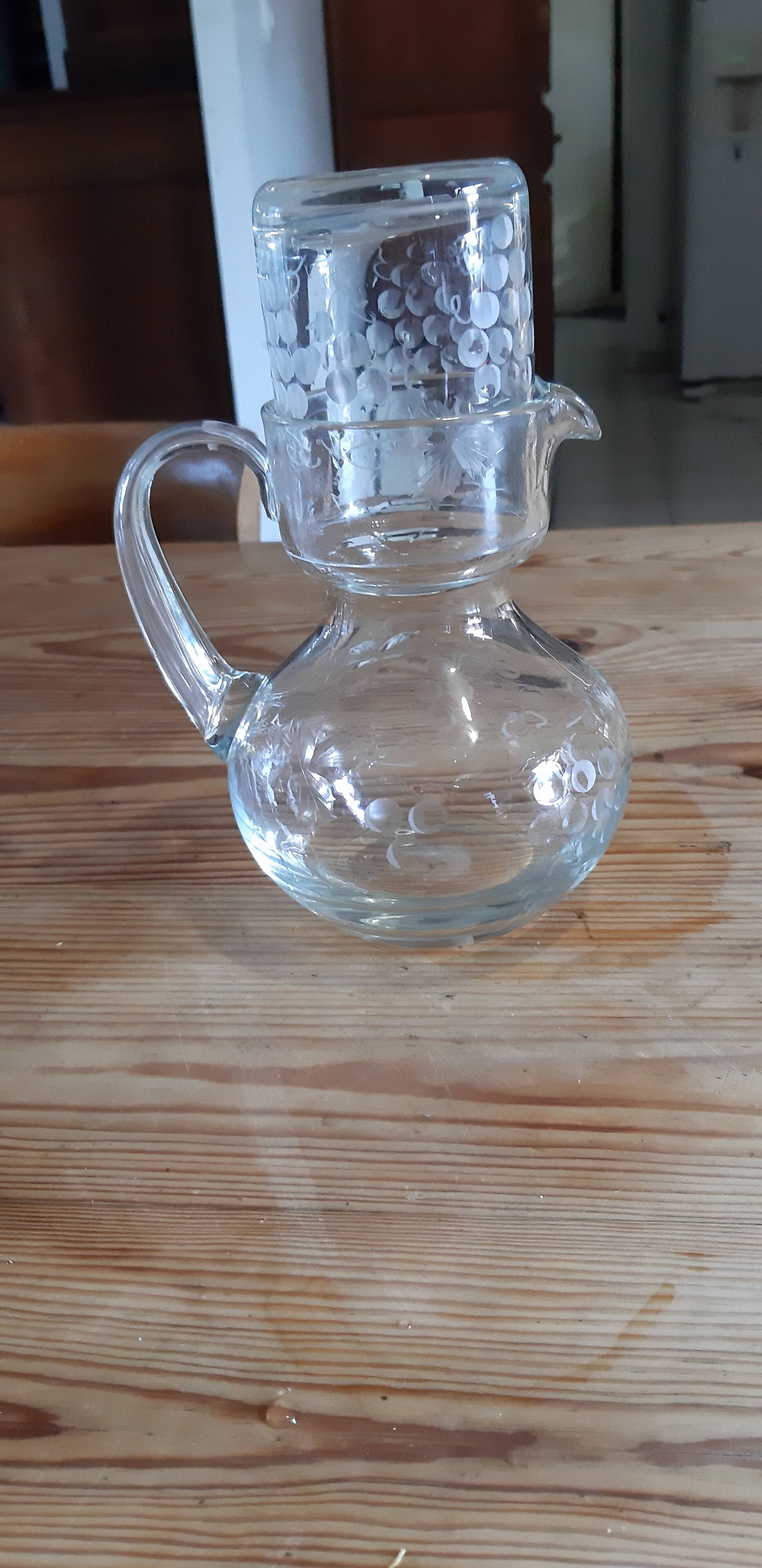 Crystal carafe and night glass