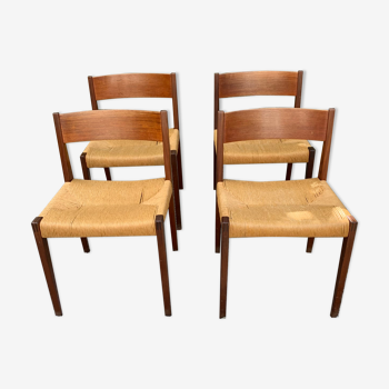 4 chairs model Pia by Poul Cadovius circa 1960