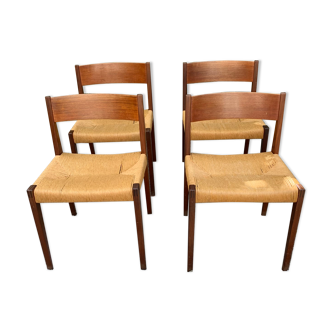 4 chairs model Pia by Poul Cadovius circa 1960