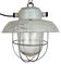 Grey Industrial Aluminium Cage Pendant Lamp with Frosted Glass, 1970s