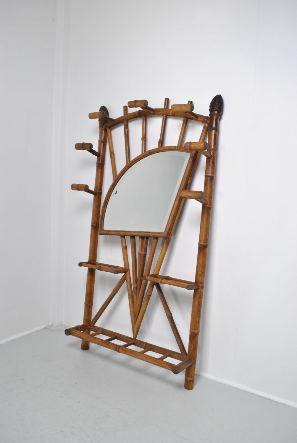 Coat rack bamboo cloakroom 1950