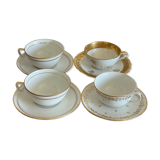4 cups and under golden cups Limoges porcelain