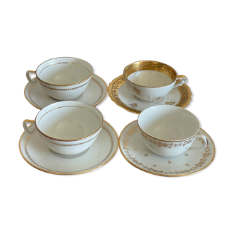4 cups and under golden cups Limoges porcelain